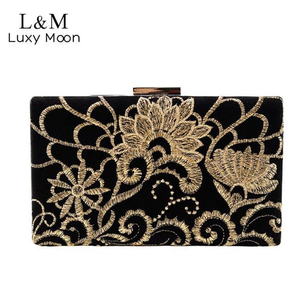 

evening bags vintage clutch bag wedding embroidered for women elegant floral solid shoulder chain handbag and purse sac x394h