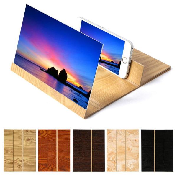 

cell phone mounts & holders portable foldable magnifier screen 12 inch wood bracket stand holder vdx99