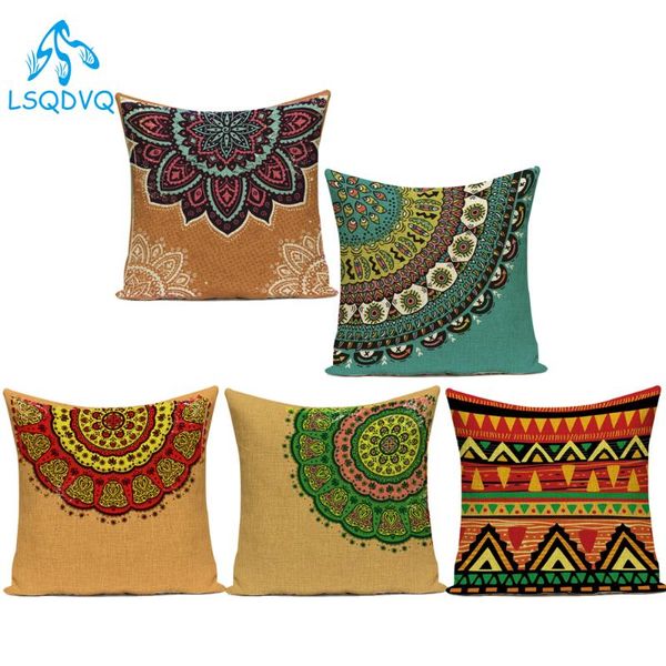 

cushion/decorative pillow decorative throw pillows mandala boho geometric cotton linen sofa cushion cover for living room decoration capa de