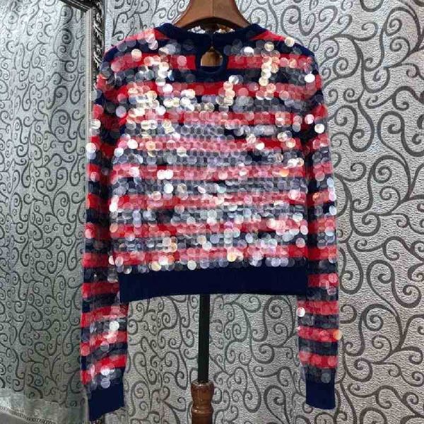 

women's sweaters sweaters autumn winter fashion women striped patterns knitting sequined patchwork long sleeve casual pullovers ladies, White;black