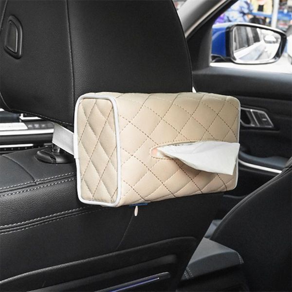 

tissue boxes & napkins universal pu leather car box cover sun visor chair back hanging type armrest towel storage case