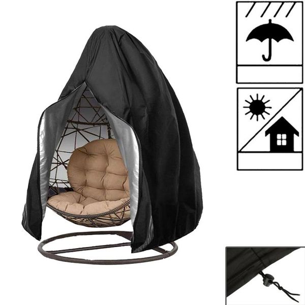 

waterproof patio chair cover egg swing dust protector with zipper protective case outdoor hanging covers