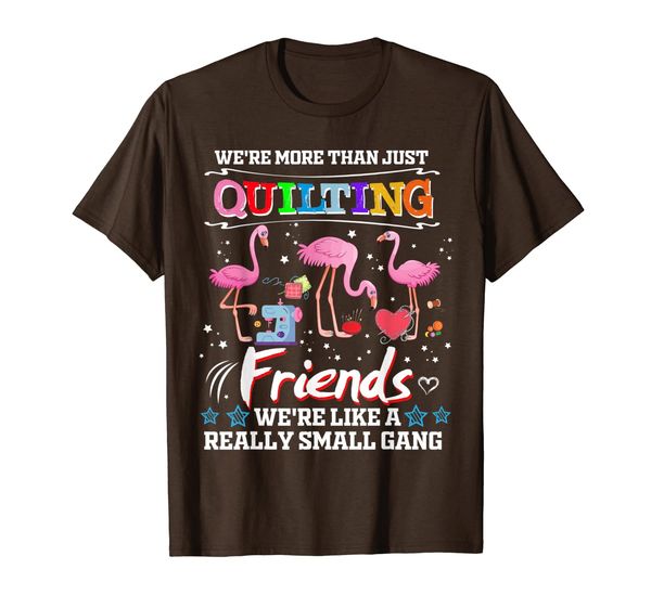 

quilting flamingo tee we're more than just quilting friends t-shirt, White;black