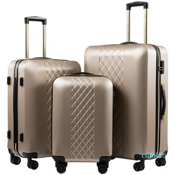 Malas de Malas Moda 20/24/28 Passar senha Trolley Mala de Luxo Avião Roda Viagem Bagagem Versão Coreana