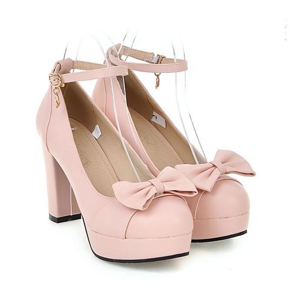 

dress shoes agodor high heels women party platform heel pumps ankle strap bow spring 2021 white pink black