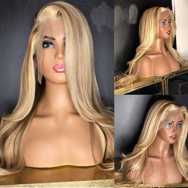 

remy honey blonde long straight 13Ã6 lace front human hair wigs with baby u part wig glueless daily for women preplucked1, Black;brown