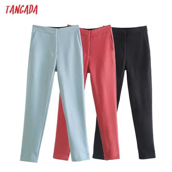 

tangada fashion women red suit pants trousers pockets buttons office lady pants pantalon je132 210609, Black;white