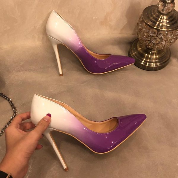 

fashion white patent leather poined toe stiletto high heel shoe pump high-heeled dress shoes, Black