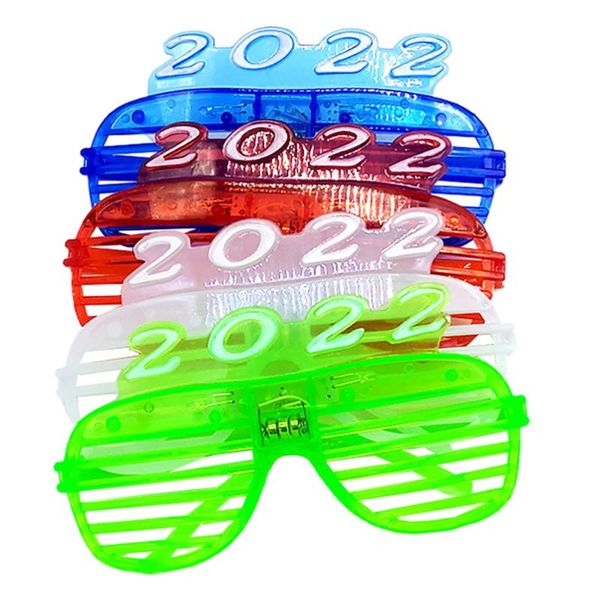 

party decoration 4pcs 2022 year props flashing glasses accessories (random color)