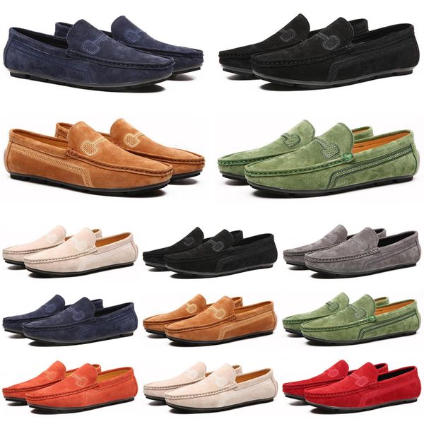 

designer men casual shoes black green loafers outdoor flat slip on fashion mens trainers sneakers size 40-47 color64