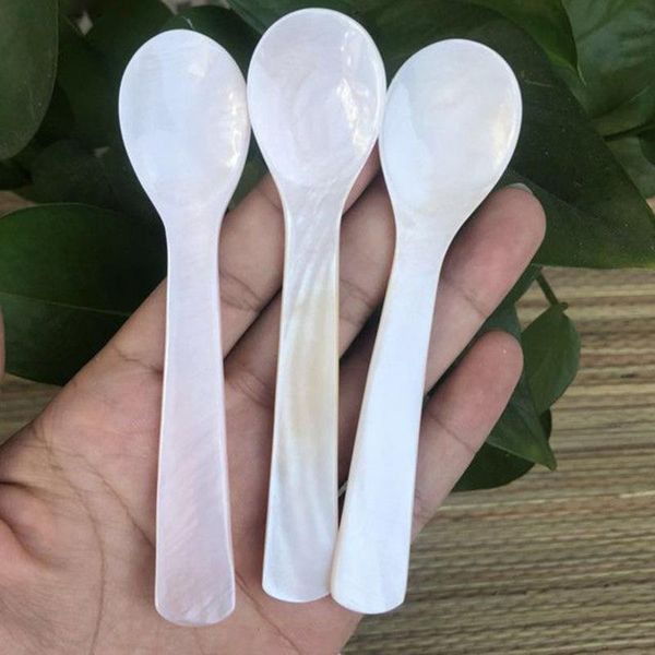 

spoons creative personalized portable roe sauce mask, coffee spoon, small simple kitchen utensils 9cm shell spoon 2021 summer