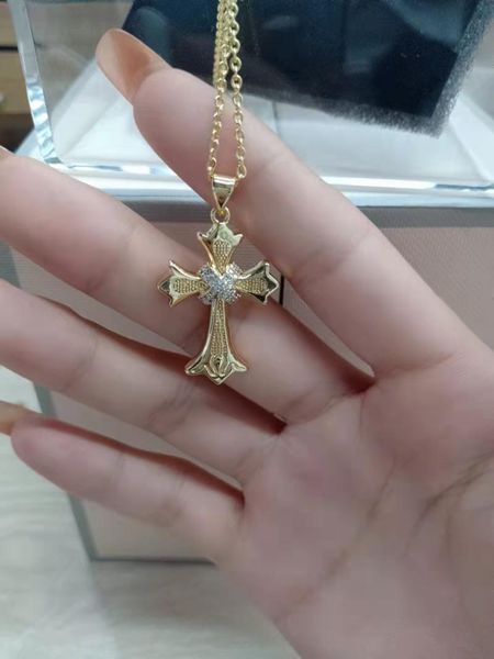 

pendant necklaces fashion diamond cross religious accessories christian necklace, Silver