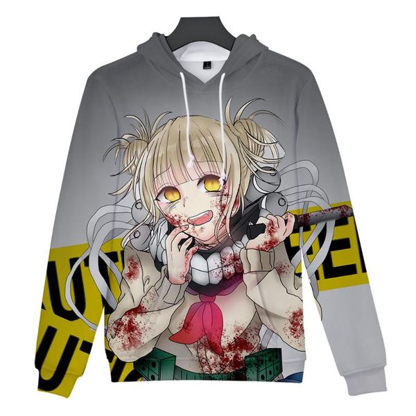 

men's hoodies & sweatshirts 2021 3d print himiko toga sweatshirt streetwear fashion casual tracksuit loose pullover, Black