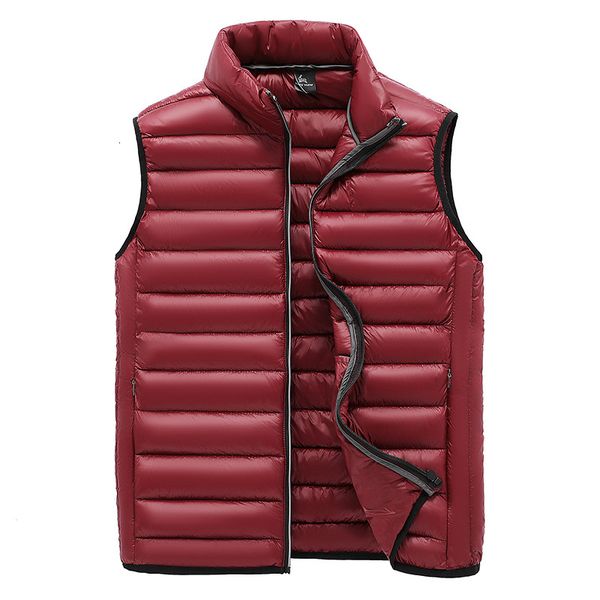 

down men winter warm sleeveless jacket fashion light men's thicken vest, Black