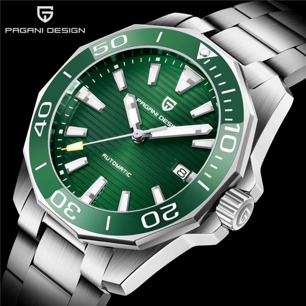 

wristwatches japan nh35a movement 10bar waterproof sapphire crystal mirror automatic mechanical wristwatch 2021 pagani design men watches, Slivery;brown