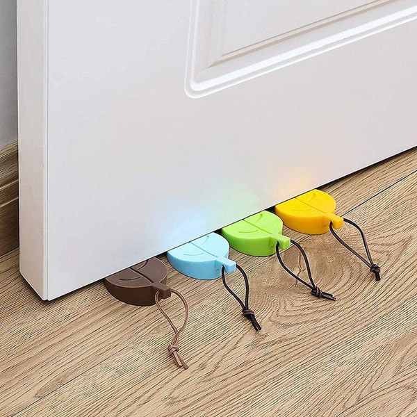 

door catches & closers 3pc/4pc creative leaf design silicone sbaby safety cute ser home decoration doors wedge holder
