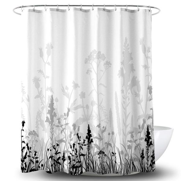 

shower curtains green plant leaf print simple elegant curtain for bathroom waterproof polyester fabric bath