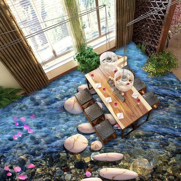 

wallpapers floor wallpaper stone path pebble petals picture