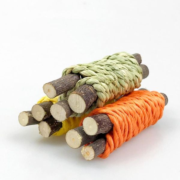 

small animal supplies 7pcs chew toy for teeth cleaning natural hay treat grass toys chinchilla hamster playing