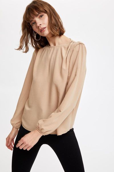 

defacto woman long sleeve blouse-t0850az20au women's blouses & shirts, White