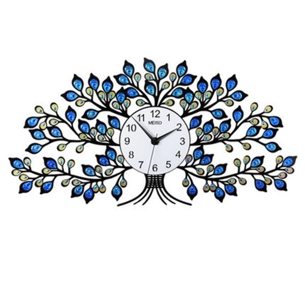 

wall clocks european creative living room clock modern design digital large electronic 3d peacock watches home decor