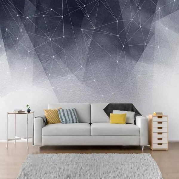 

wallpapers milofi custom 3d wallpaper mural modern black and white abstract geometric lines background wall living room bedroom decoration