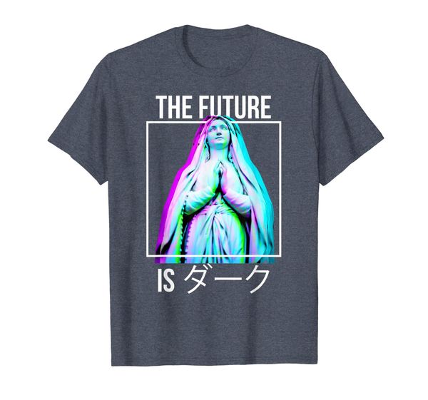 

vaporwave gothic aesthetic t-shirt the future is dark, White;black