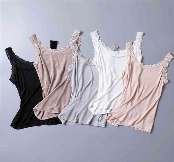 

100% silk knit lace women camis camisole vest shirt sleepwear spaghetti strap tg312, White