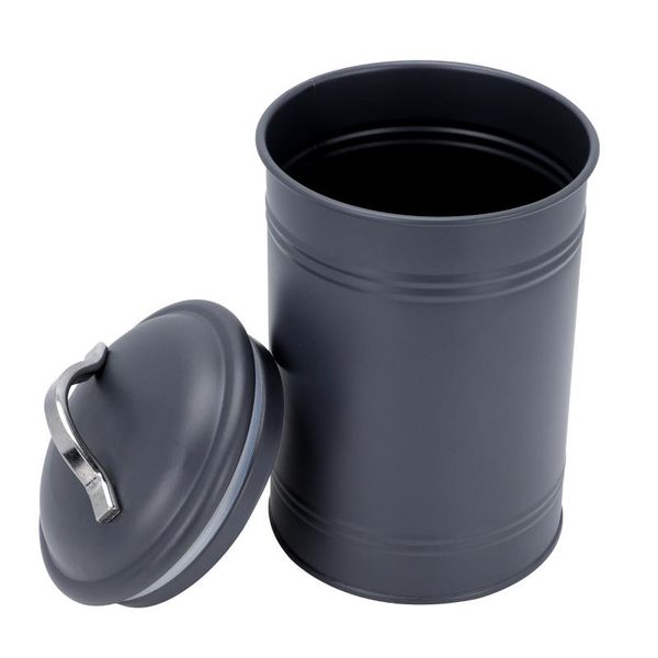 

storage bottles & jars 1pc iron tea tin canister can with airtight lid food (black)