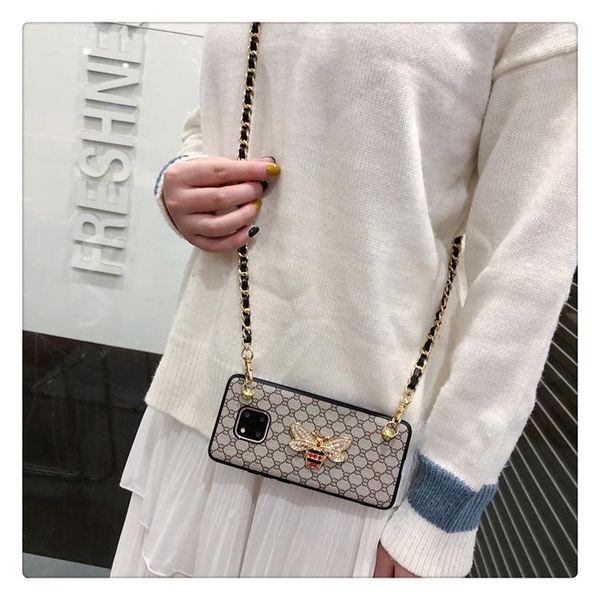 

cell phone pouches luxury pu genuine leather crossbody w/ strap honeybee case for samsung a6 a8 a7 a9 2021 j 3 j7 j8 j5 prime