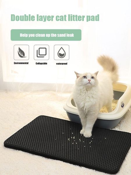 

cat beds & furniture pet litter mat double layer bed pads waterproof clean pad non-slip trapping pets accessories