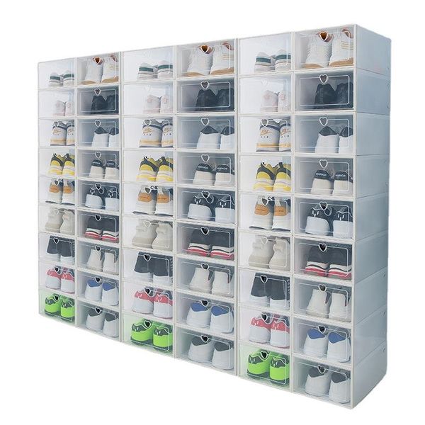 

clothing & wardrobe storage 6 pcs/set transparent pp plastic clamshell shoe box cabinet drawer type folding bins