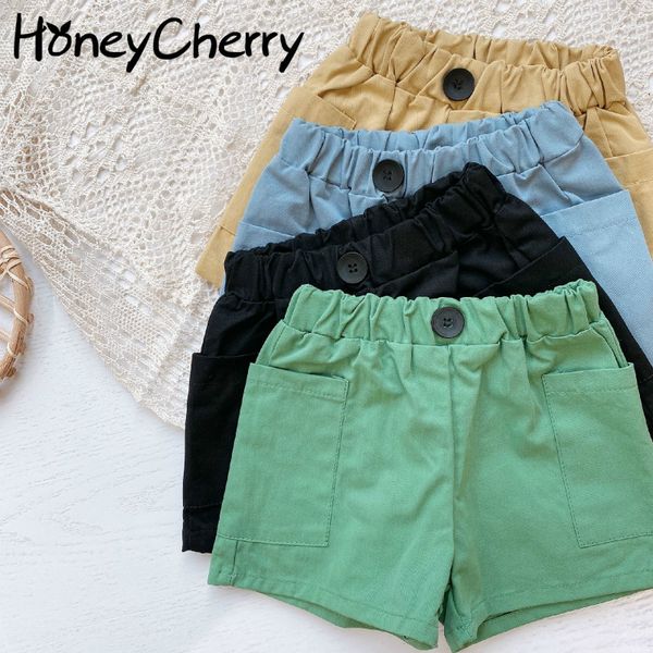 

kids shorts summer models children solid color wild casual shorts baby girl 210515, Black