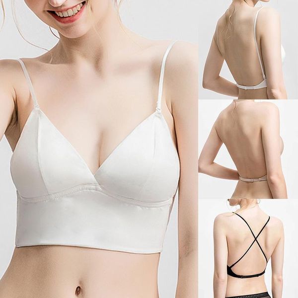 

camisoles & tanks floral lace bras for women lingerie beauty back deep v bralette wire thin underwear push up bra female brassiere, Black;white