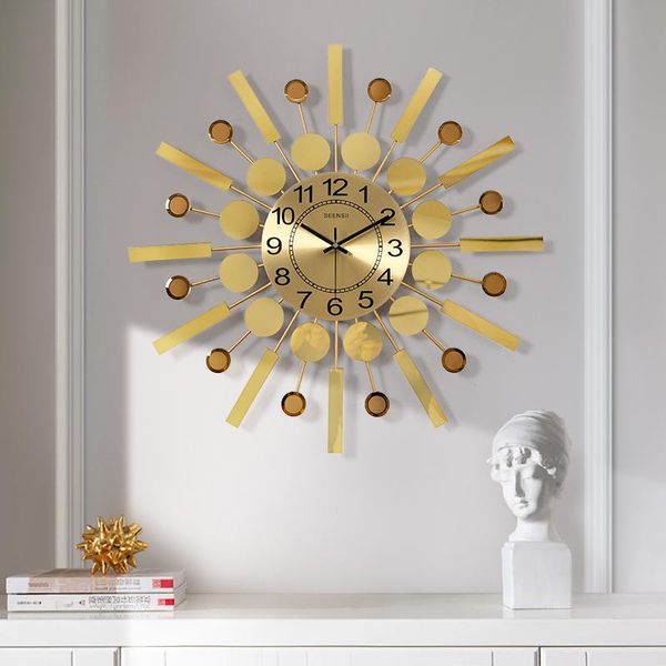 

wall clocks modern home decor living room decoration digital clock creative atmosphere reloj de pared metal 3d