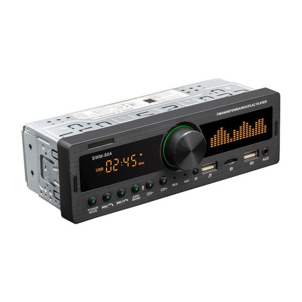 

car audio swm-80a single 1 din radio dual usb charging multimeida mp3 player copy bluetooth tf aux-input auto stereo