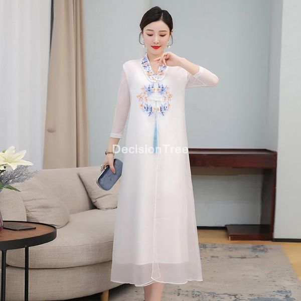

women cheongsam chinese traditional lace dresses mandarin collar qipao vestidos evening dress elegant oriental ethnic clothing, Red