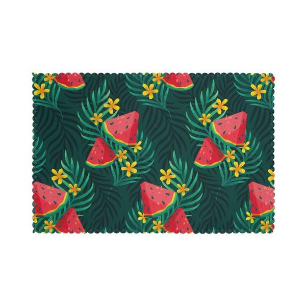 

mats & pads table drink placemats summer zoom watermelon coffee mug cup coasters 6 pcs non-slip