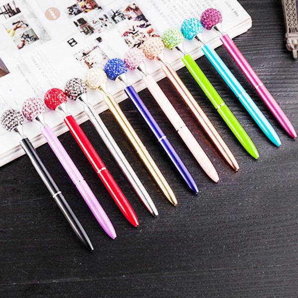 

ballpoint pens 20 pcs 11 color water crystal bead pen creative stylus touch for writing stationery office and school wholesale, Blue;orange
