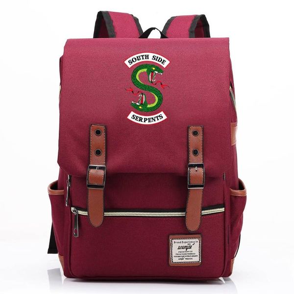 

backpack snake 's chock'lit shoppe riverdale boy girl student school bag teenagers schoolbags canvas women bagpack men belt