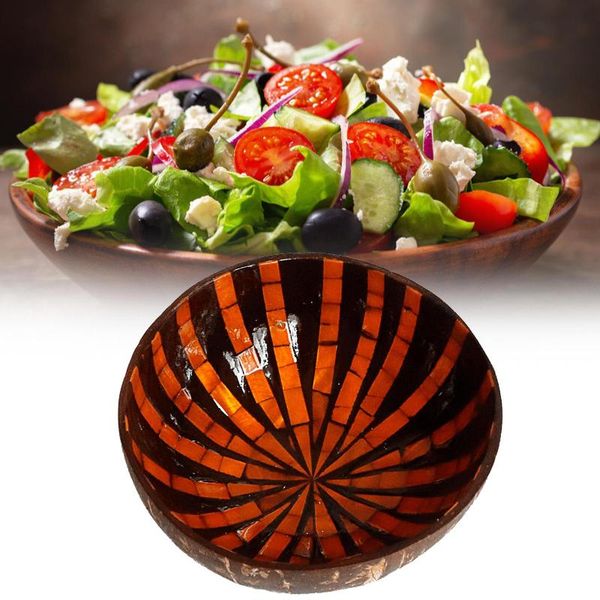 

practical convenient durable multifunctional multicolor coconut shell bowl soup salad noodles rice fruit container handicraft bowls