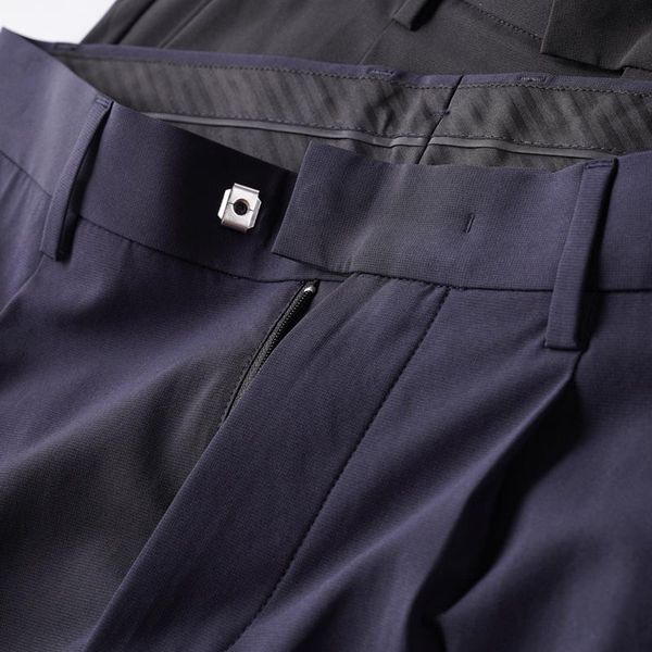 

men's pants business gentleman sweat absorbing quick dry summer thin drape elastics ironing fit casual, Black