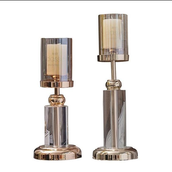 

candle holders luxury crystal candlestick decoration candlelight dinner props dining room home modern light