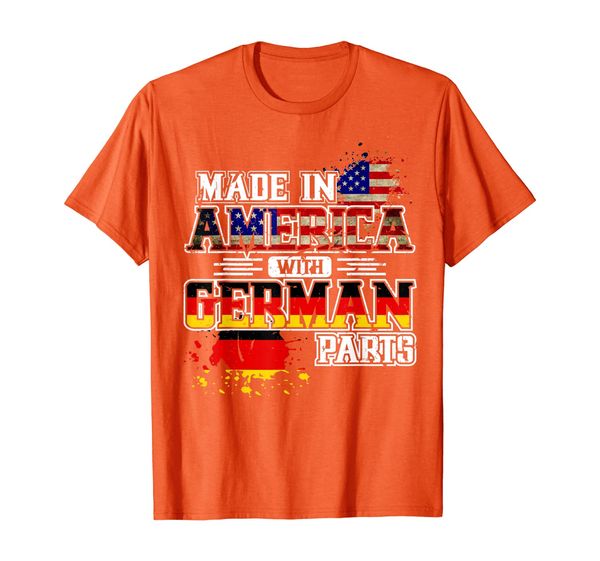 

made in america with german parts t-shirt, White;black