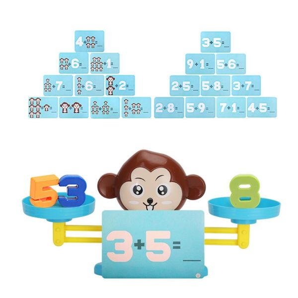 

40jc monkey balance scale educational learning toys fun play girls & boys kids stem learning number board game