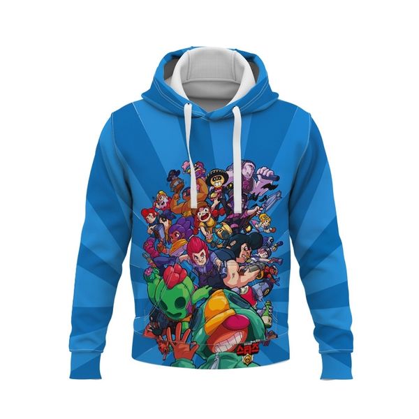 

game wild fighting hoodie pullover casual loose round neck sweater jacket, Black