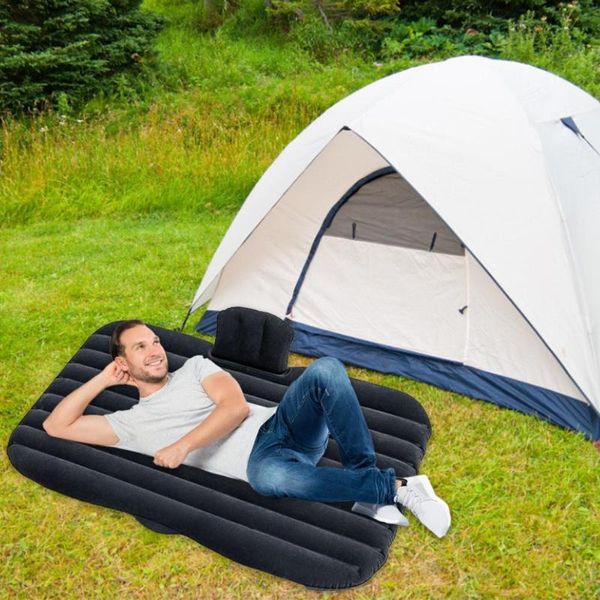 

other interior accessories car travel bed inflatable detachable air mattress set with pump for suv travel, camping, vacation back seat blow-
