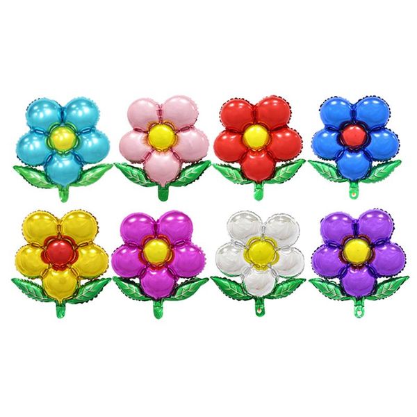 

party decoration 1 pcs colorful flowers foil balloons birthday wedding children's toys supplies pink light blue