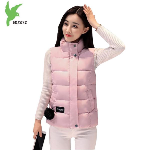 

women's vests autumn winter women down cotton vest coat fashion short style solid color casual costume plus size slim outerwear okxgnz, Black;white