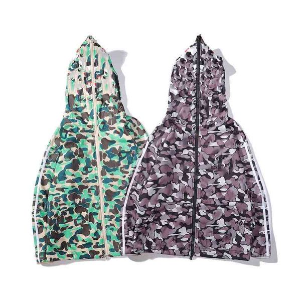 

hip-hop street shark hooded sweater zipper couple camouflage hoodie jacket wg-wy37049, Black